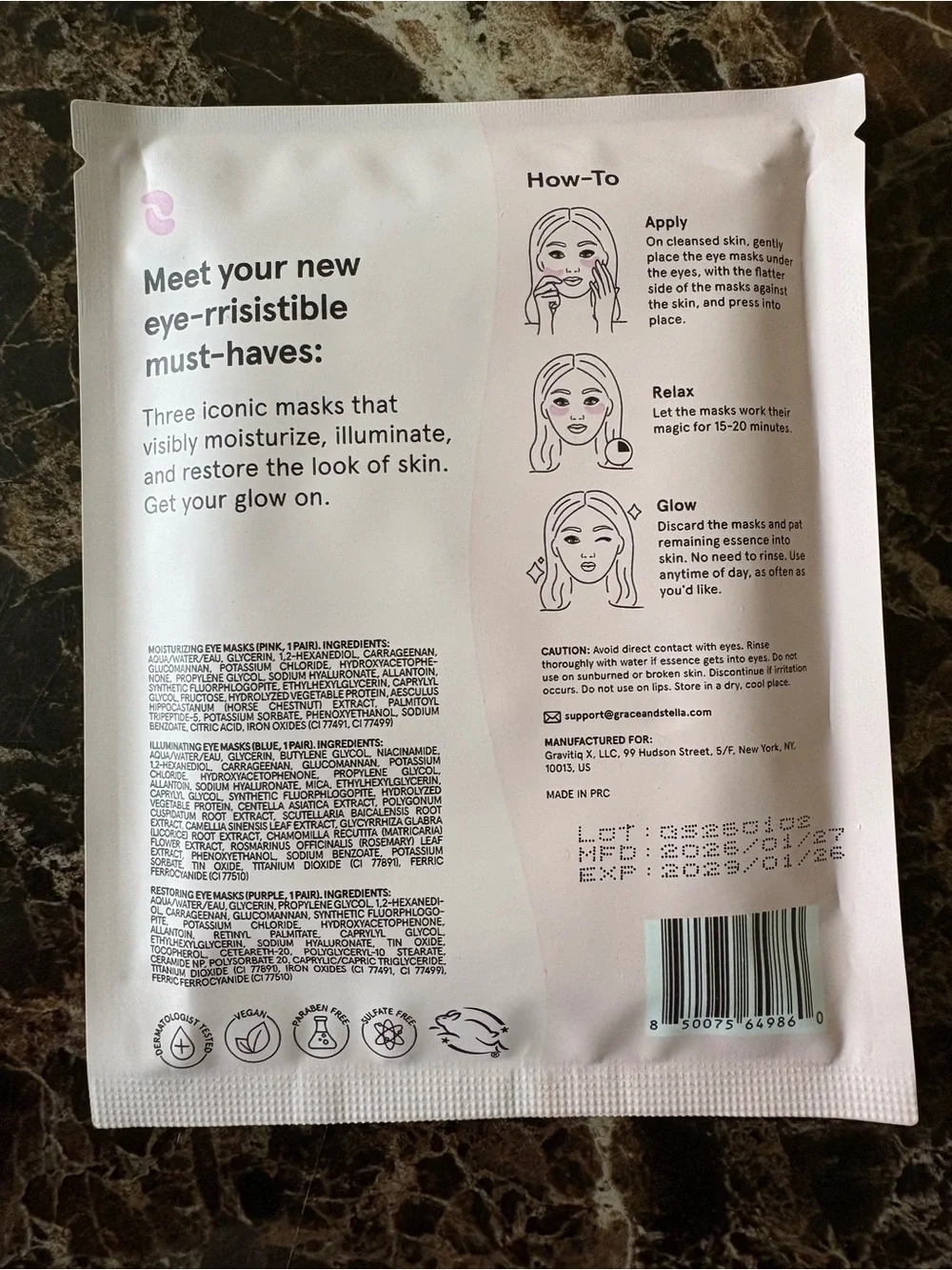 grace & stella Eye Mask Heroes - 3 Pairs - Unopened